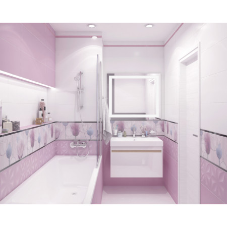 Плитка LLU072D Lila рельеф розовый 25x75