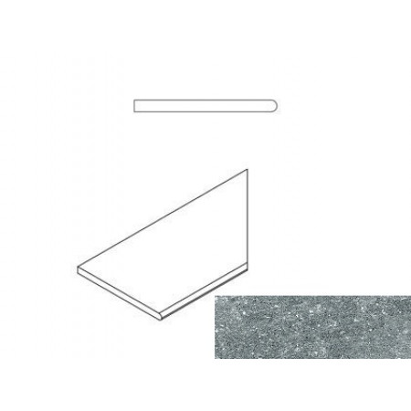 Керамогранит 620090000609 Бортик Дженезис Силвер закругленный правый Х2 30х60