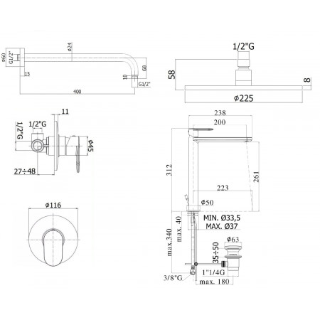 Комплект для душа Paffoni Candy KITCA010CR085