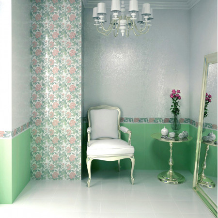 Плитка 12072 Дикая роза белый 25*75