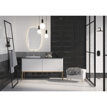 Плитка EVG053 Evolution рельеф кирпичи белый 20x44