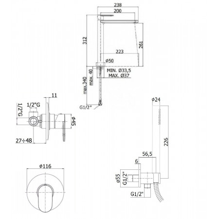 Комплект для душа Paffoni Candy KITCA010HCR081