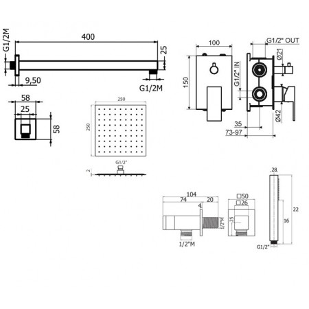 Комплект для душа Plumberia Selection TAG KITTG18CR