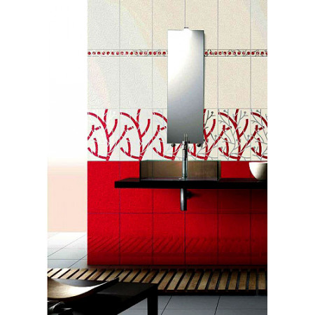 Плитка 86 Карандаш белый блестящий 25*2