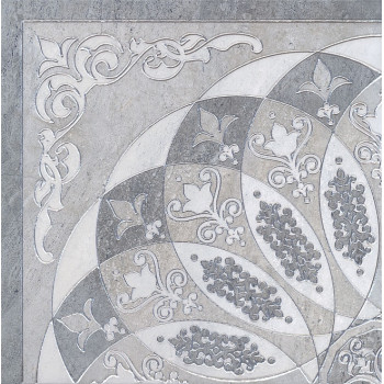 Керамогранит HGD/B37/TU0031L Декор Монтаньоне серый лаппатированный 1/4 розона 42х42х9