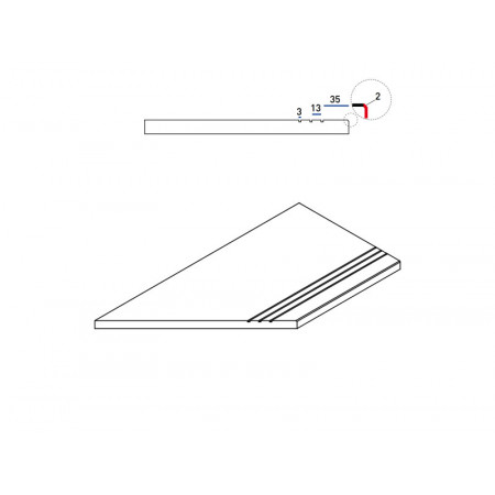 Керамогранит 620090000766 Бортик Миллениум Блэк левый грип 30х60