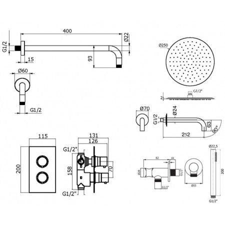 Комплект для ванны Plumberia Selection IXO KITXOT19QNO260