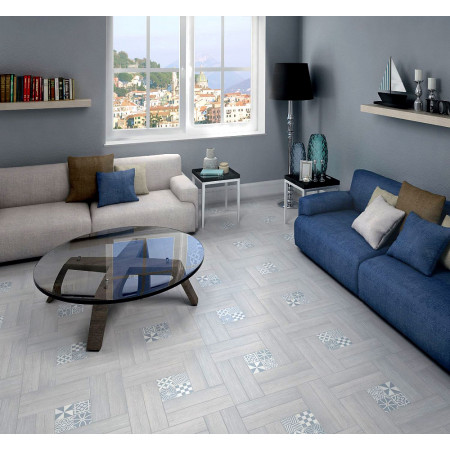 Керамогранит STG/A406/1266H Вставка Амальфи орнамент коричневый 9,8х9,8