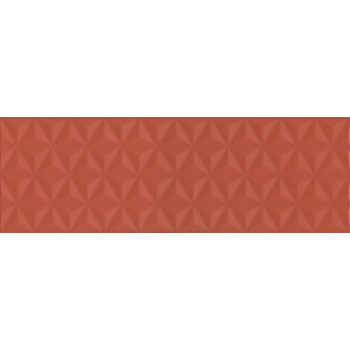 Плитка 12120R Диагональ красный структура обрезной 25x75