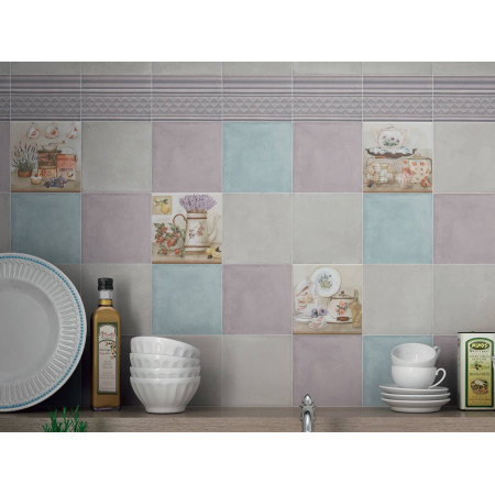 Плитка LSA003 Пикарди структура серый бордюр 40*3.4