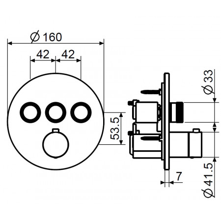 Внешняя часть встраиваемого смесителя для душа Plumberia Selection PSB1903CR