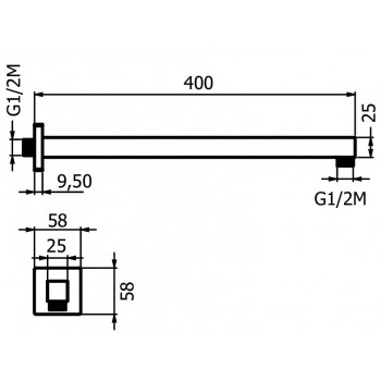 Кронштейн для верхнего душа Plumberia Selection SAQ3122NO