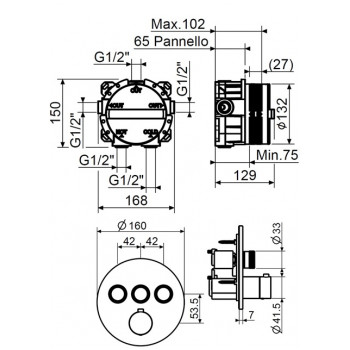 Комплект смесителя для душа с термостатом Plumberia Selection KITPSB1903NO