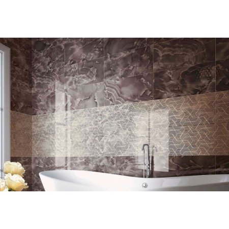 Керамогранит 610090001232 Supernova Onyx Pure White Listello Lap 7,3x59