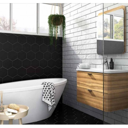 Плитка K945262 Miniworx Hexagon Черный Матовый 21x24