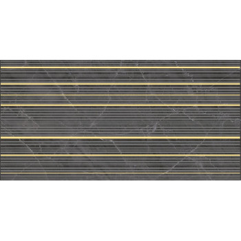 Плитка Декор Olimpus Race чёрный 25х50