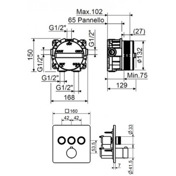 Комплект смесителя для душа с термостатом Plumberia Selection KITPSB2903CR