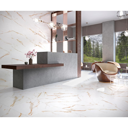 Керамогранит Venato Calacatta Gold белый сатинированный 60х60