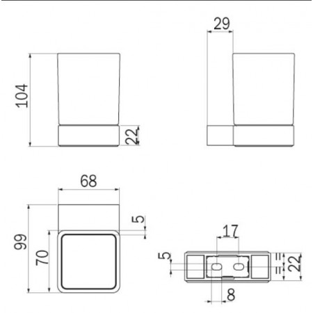 Стакан для щеток INDA INDISSIMA A88100NE21