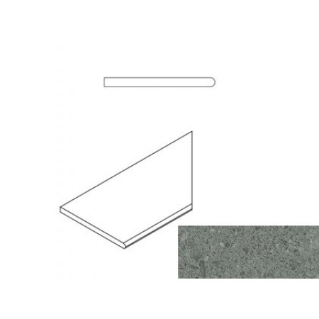 Керамогранит 620090000589 Бортик Дженезис Грэй закругленный правый Х2 30х60