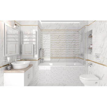 Плитка Декор Camelot Wing белый 20х60