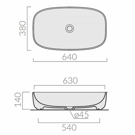 Раковина накладная GALASSIA DREAM 7300NEMT