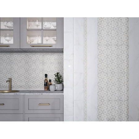 Плитка 15136 Сибелес белый грань 15x40