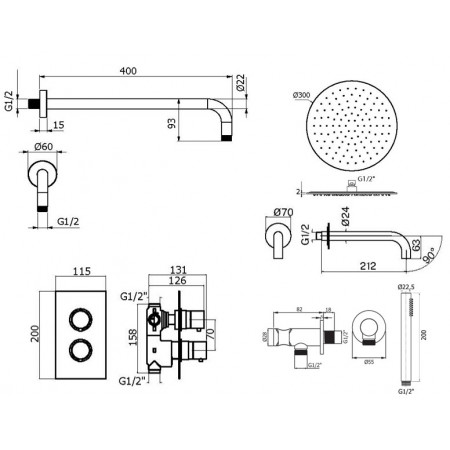 Комплект для ванны Plumberia Selection IXO KITXOT19QCR60KING