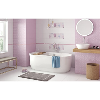 Плитка LLU072D Lila рельеф розовый 25x75