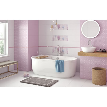 Плитка LLU072D Lila рельеф розовый 25x75