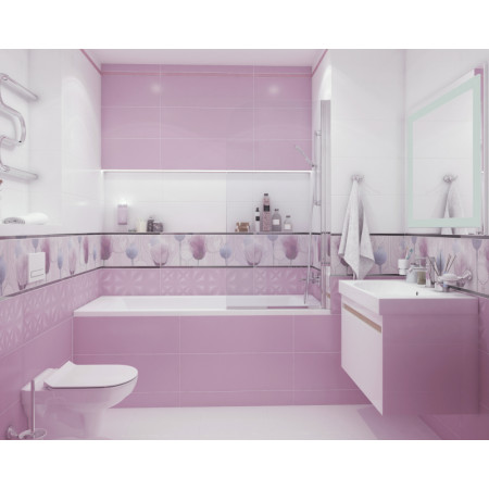 Плитка LLU072D Lila рельеф розовый 25x75