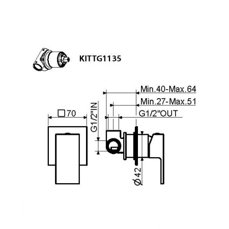 Комплект смесителя для душа Plumberia Selection KITTG1135CR