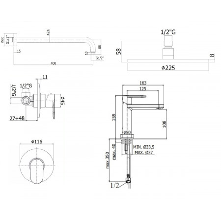 Комплект для душа Paffoni Candy KITCA010CR071