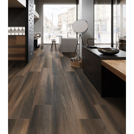 Керамогранит SG040200R Фоссил Вуд коричневый тёмный обрезной 40*238.5