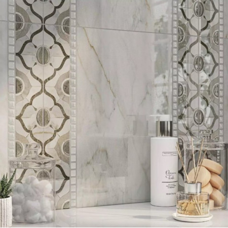 Плитка FMB033 Кантата серый светлый глянцевый 25x15