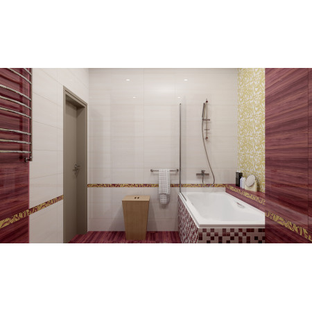 Плитка Бордюр Ампир бордовый 5х50