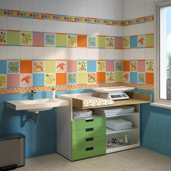 Плитка OP/A227/5009 Декор Динозаврики 2 матовый 20x20