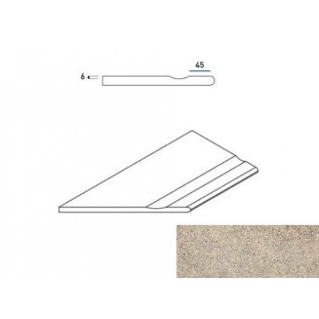 Керамогранит 620090000630 Бортик Эверстоун Дезерт левый с выемкой закругленный Х2 30х60