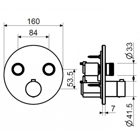 Внешняя часть встраиваемого смесителя для душа Plumberia Selection PSB1902CR