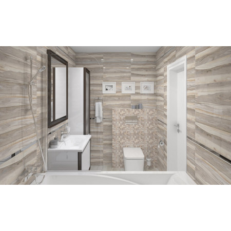 Плитка Декор Grace Fancy серый 20х60