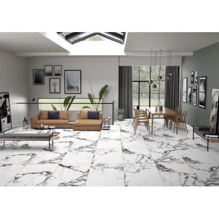 Керамогранит CR103 Blanco Tranco carving 600х600х9