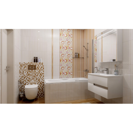 Плитка Декор Энигма золото бежевый полоски 25х50