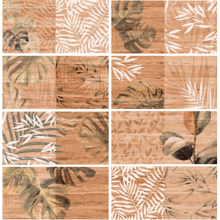 Плитка 08-01-15-2454 Organic коричневый узор 20х40