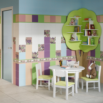 Плитка OS/A222/5009 Декор Городок 1 матовый 20x20