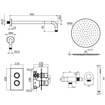 Комплект для душа Plumberia Selection IXO KITXOT18QBOKING