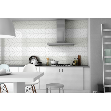 Керамогранит 23199 Chevron Blanco Mate Right 9x20,5