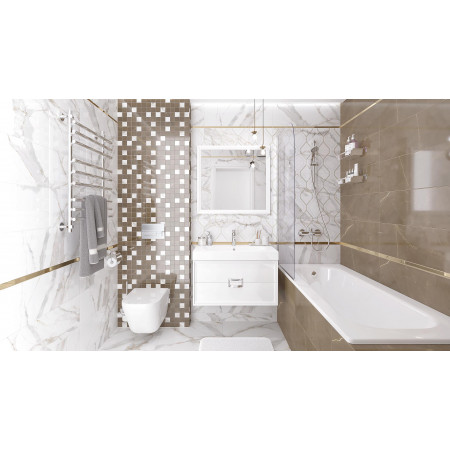 Плитка Декор Beryl белый 25х75