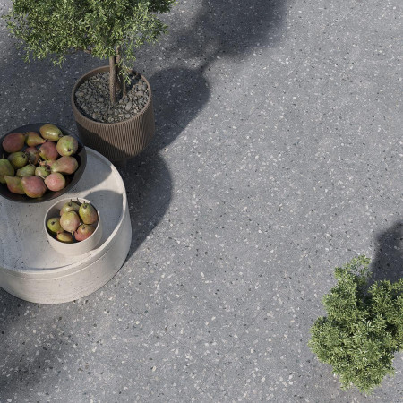 Керамогранит SG632900R Терраццо серый тёмный декорированный обрезной 60x60