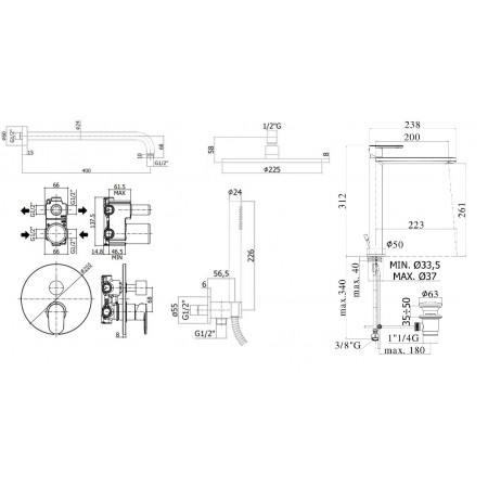 Комплект для душа Paffoni Candy KITCA018RCR085