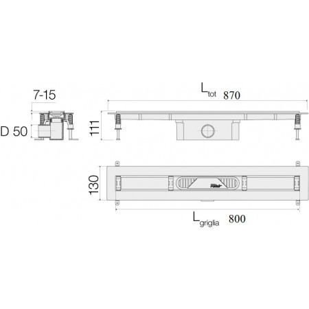 Душевой трап VALSIR ABS LINEA VS0701952